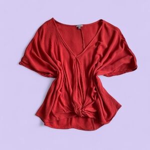 Charlotte Russe Red Tie-Front Blouse – Size M